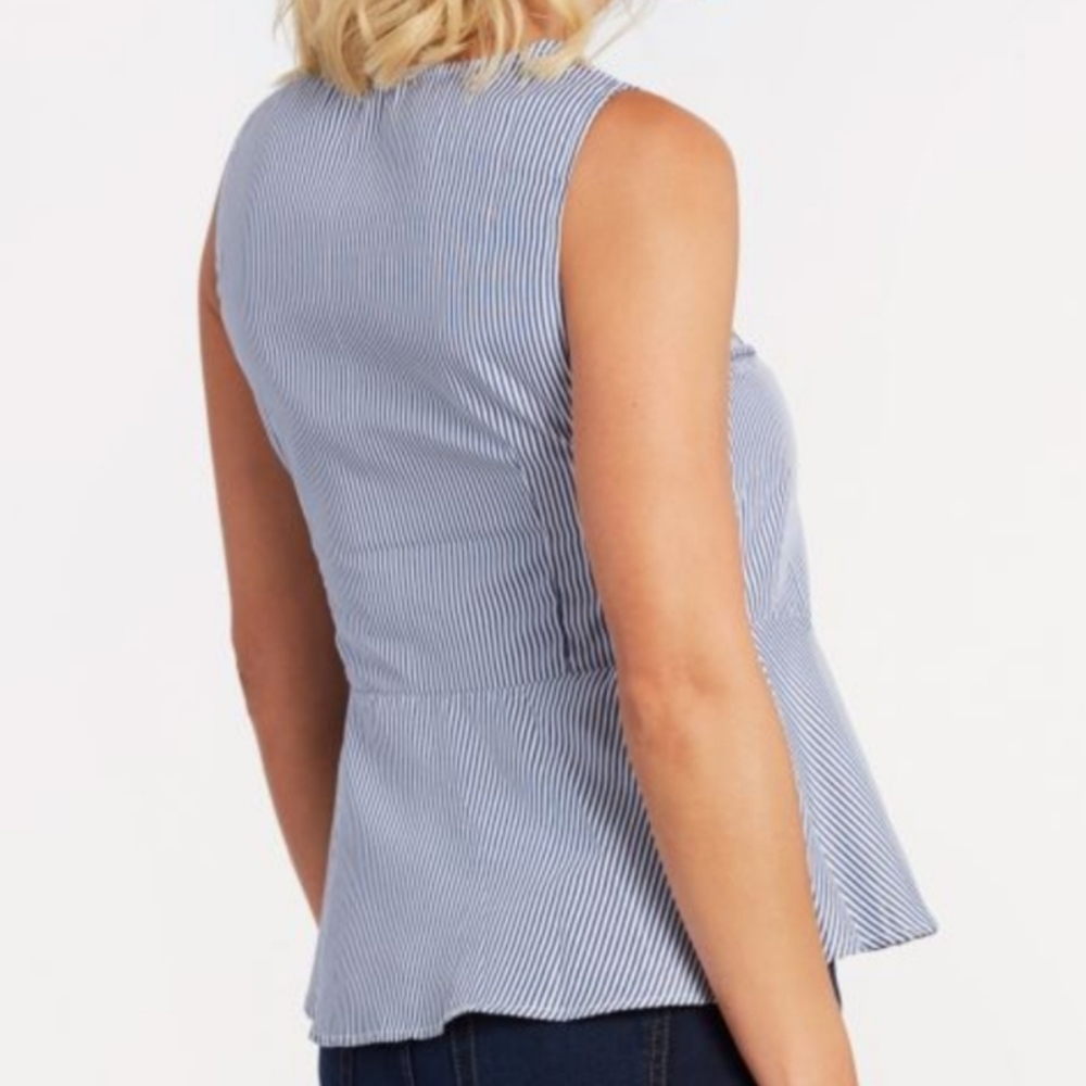 Skies Are Blue Embroidered Stripe Tank - Picture 2 of 8